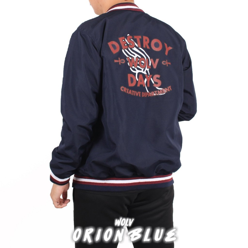 [ BISA COD ] AKN -  JACKET BOMBER BASEBALL / JAKET MOTOR / JAKET DISTRO / JAKET BOMBER ORIGINAL WOLV