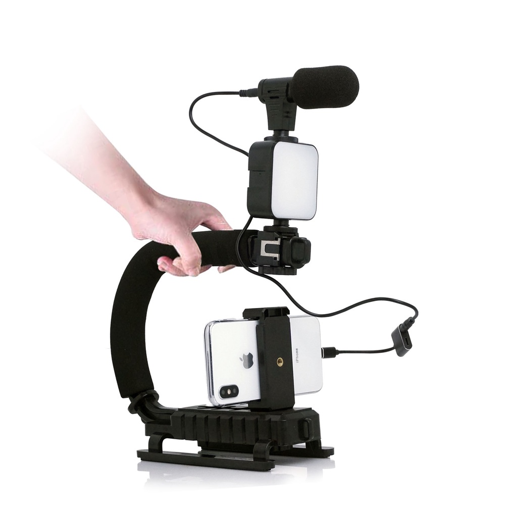 Vlogging Set Vlog Stabilizer Grip Video Handle C Shape Kamera DSLR Mirrorless Film Making Tools Vidio Making Set