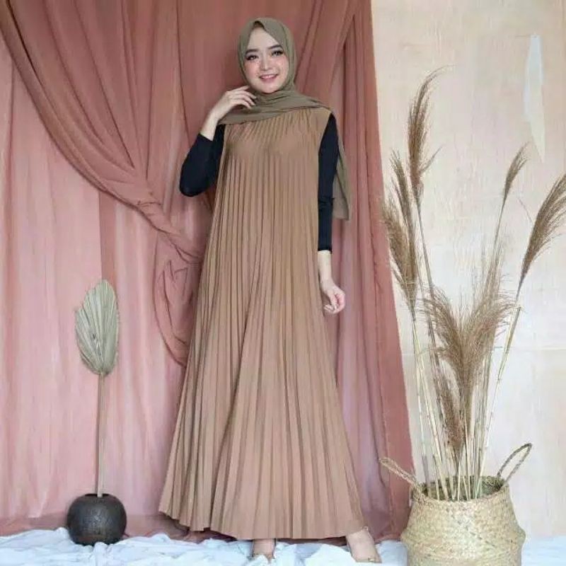 Dress Kutung/ Kenzi  / Overall Plisket Mayung Murah Bisa Jumbo