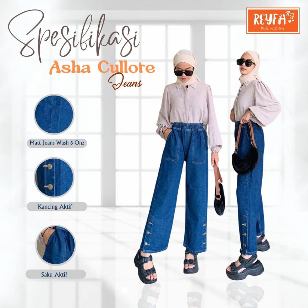 Kulot jeans wanita Asha Cullot Jens by Reyfa