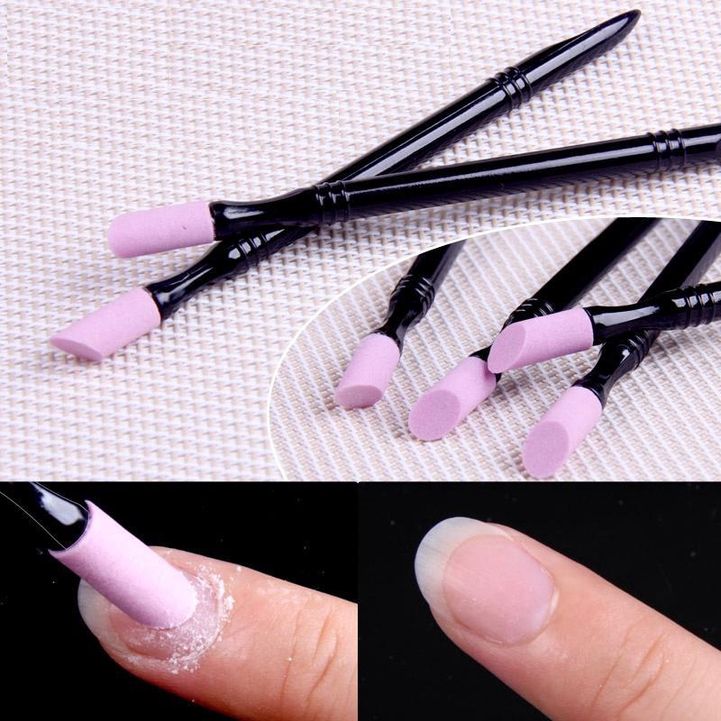 Double-end Quartz Nail Pen Pusher Trimmer Washable Dead Skin Cuticle Remover Perawatan Kuku Set Nail Art Alat Batang Gerinda Quartz Polishing Pen