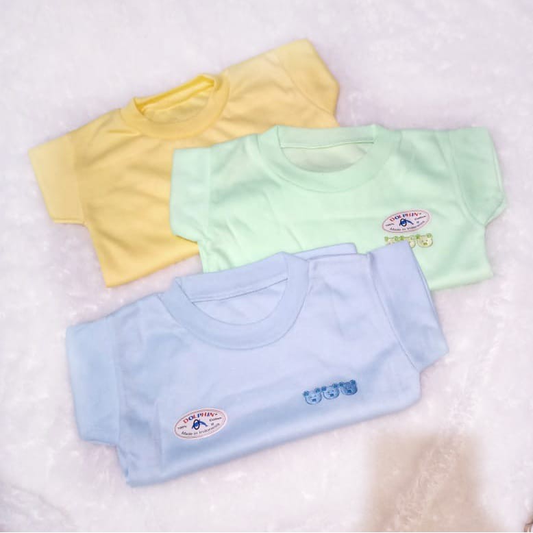 Kaos Oblong Bayi Polos Dolphin Bahan Adem 0-3 - Kaos Oblong dolphin