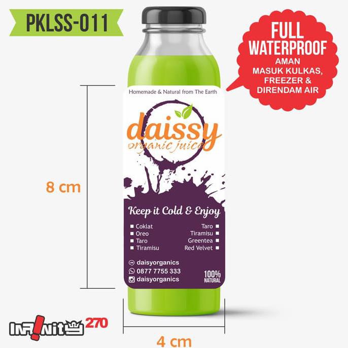 Sticker Label Botol Plastik Pet Stiker Kemasan Minuman Susu Pklss-011