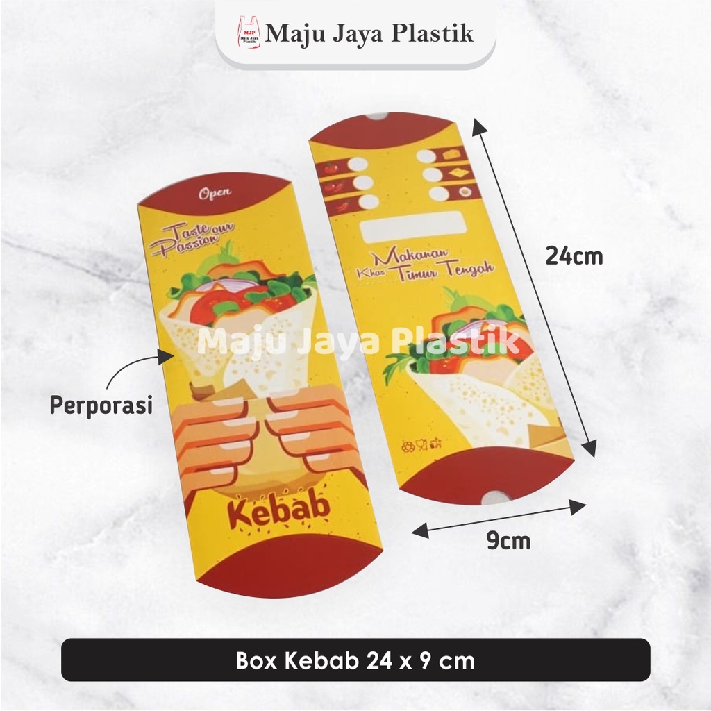 KANTONG KEBAB/BUNGKUS KEBAB Box Kebab 24x9 Kemasan Kebab Dus Kebab Pisang Kemasan Makanan