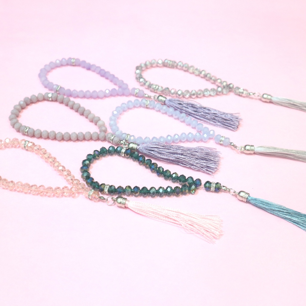 TASBIH CRYSTAL - TASBIH 33 BUTIR - TASBIH 8 MM - TASBIH GELANG - SOUVENIR TASBIH - TASBIH WANITA - T