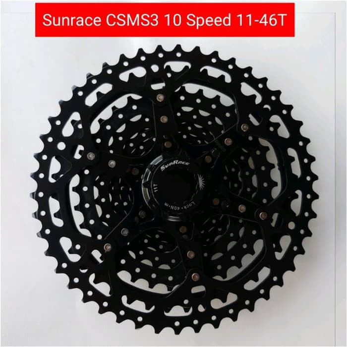 Hot Promo Sprocket Sunrace CSMS3 10 Speed 11-46T - Sprocket Cassette Hitam