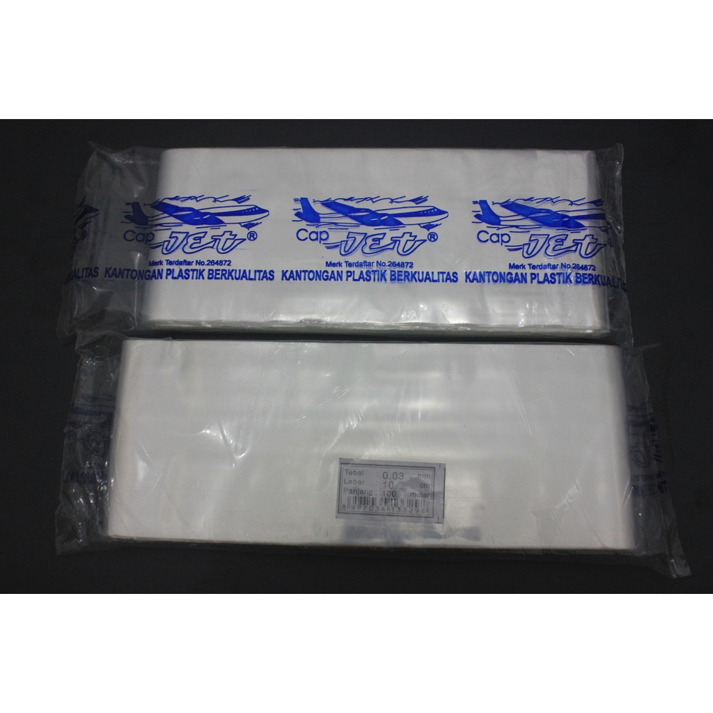 Plastik PP Bening Rol Jet Lebar 10cm Tebal 0.3micron