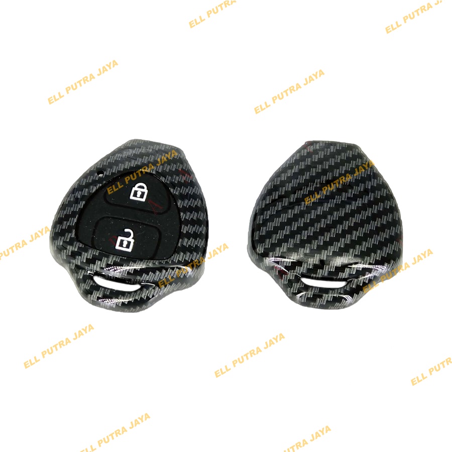 Casing Kunci Remote Mobil Carbon Fiber - TOYOTA 2 TOMBOL