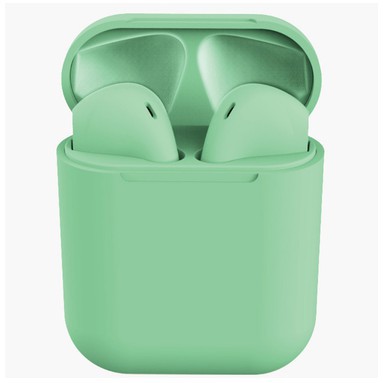 Headset Bluetooth inpods  i12 TWS Wireless Earphone  Bluetooth Earbuds Matte Macaron Android IOS-i12 green