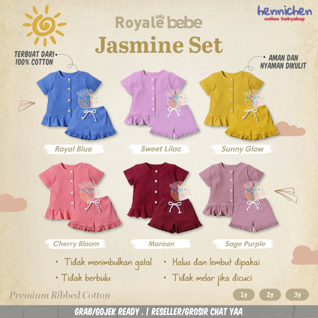 ROYALE BEBE JASMINE SET PREMIUM SETELAN ANAK PEREMPUAN SETELAN BAYI DRESS ANAK