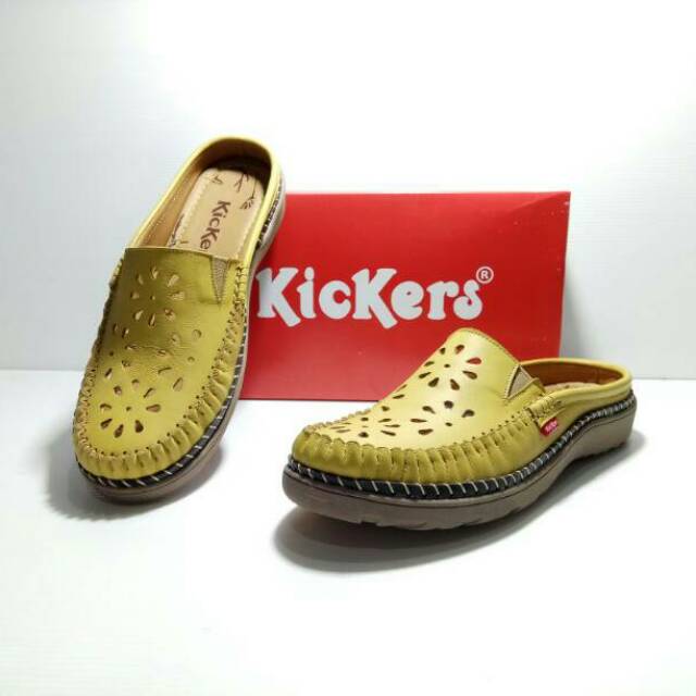 TERMURAH !!! KICKERS SLOP KULIT CEWEK