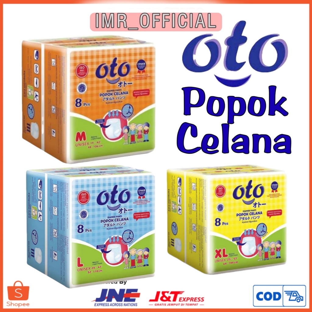 POPOK CELANA OTO DEWASA M8/L8/XL8 (LAPISAN GEL PENYERAP)