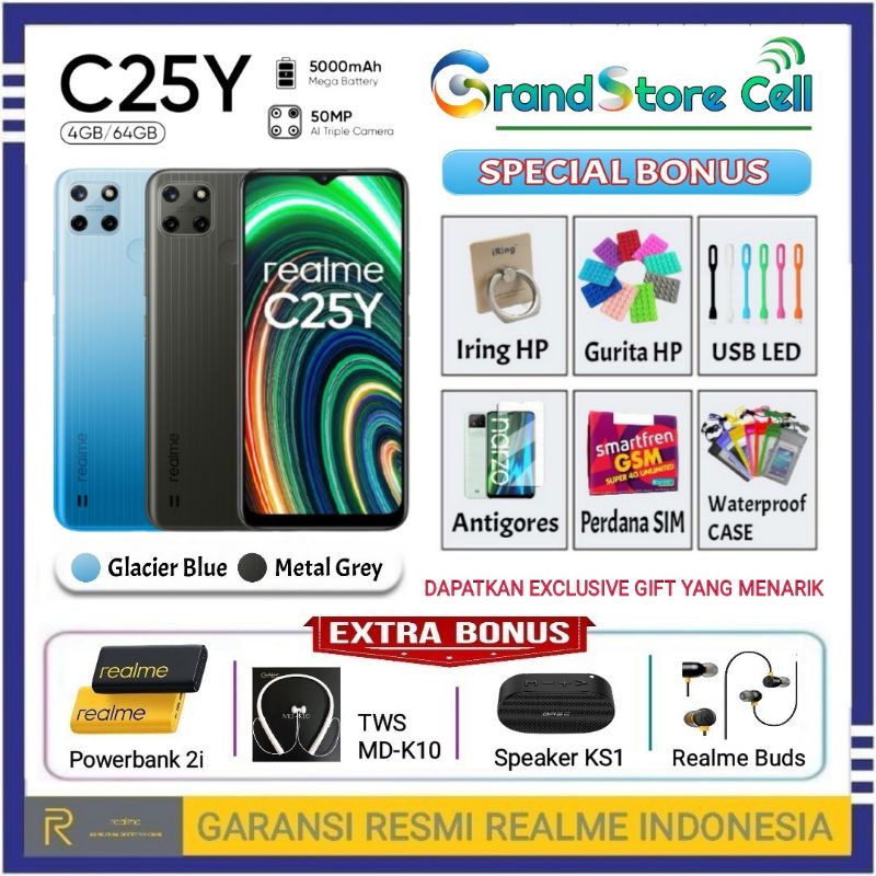 REALME C25Y RAM 4/64 GB | C25 Y RAM 4/64 GB GARANSI RESMI REALME INDONESIA