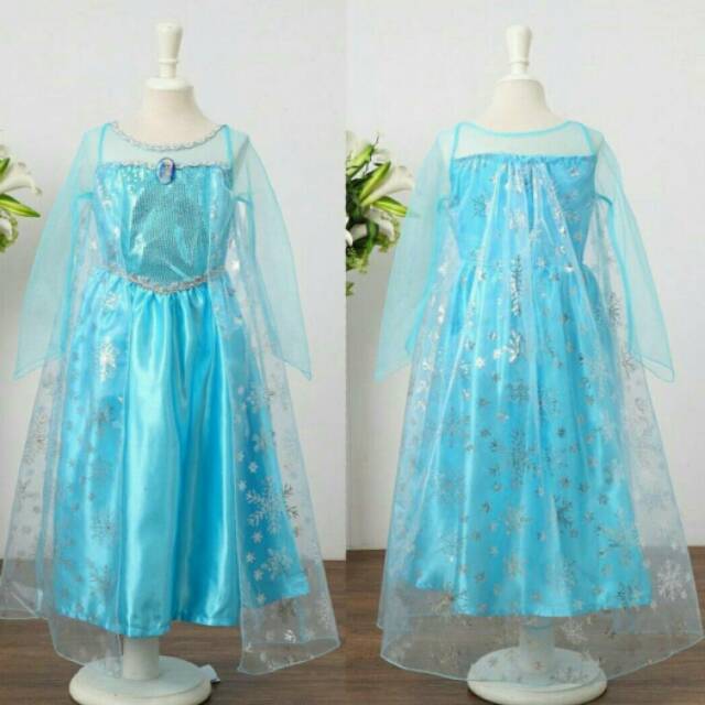 Dress Elsa Sayap / Dress Frozen white Blue