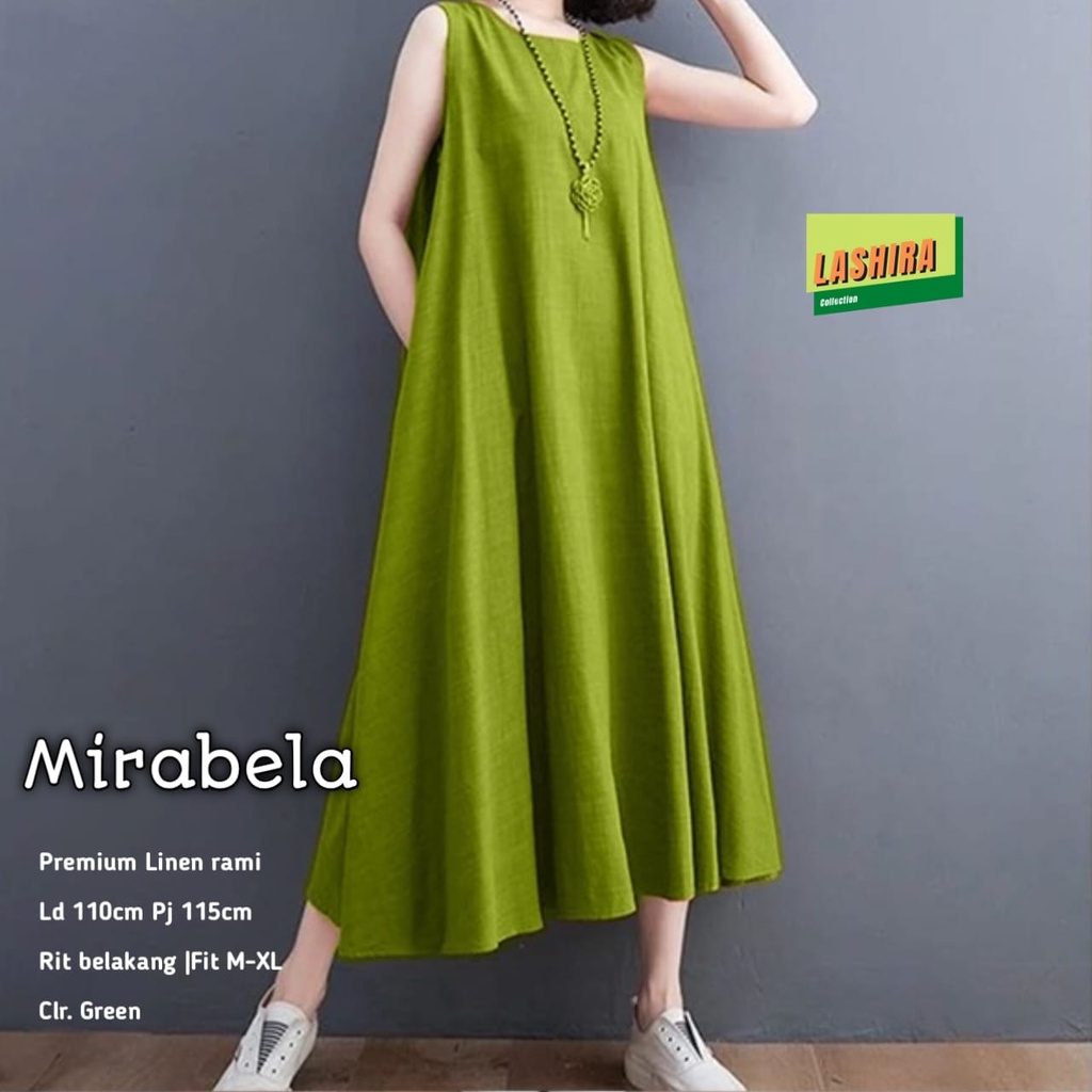 mirabela midi dress dres pakaian baju longdress you can see panjang polos ld 110 xxl casual wanita c