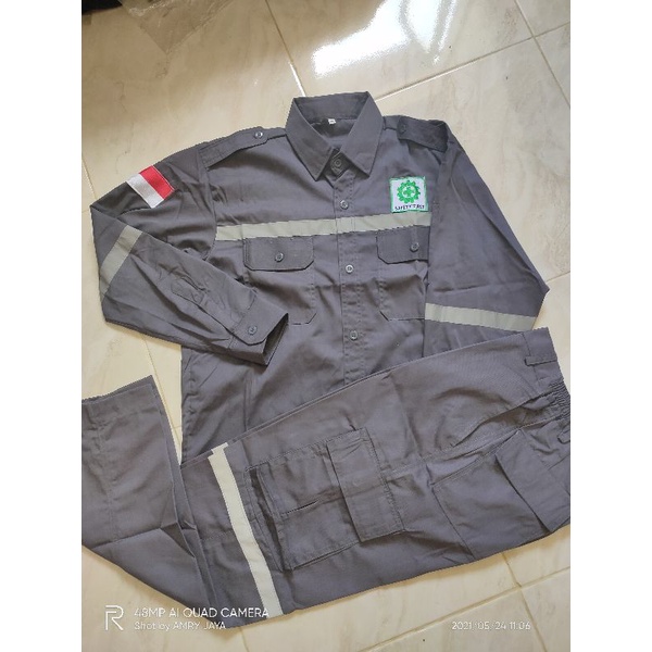 BAJU &amp; CELANA WEARPACK SAFETY/PROYEK/KERJA WARNA ABU² (AMRY JAYA SURABAYA)