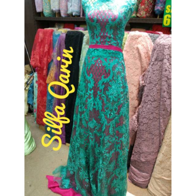 Kain/bahan Tulle Zuhair Murad Metalic