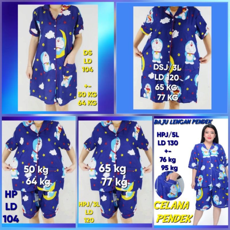 PIYAMA ANAK DAN IBU MOTIF DORA LONCENG NEVI DAN BIRU