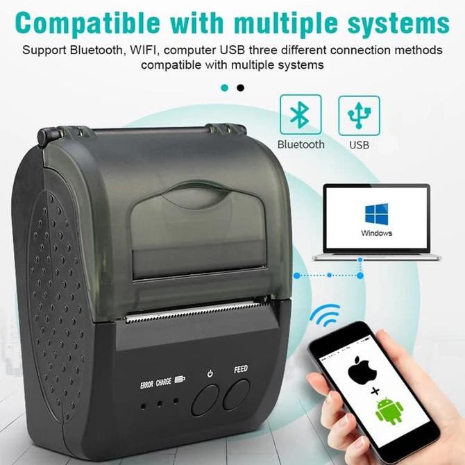 Mini Thermal Printer Bluetooth Zjiang 5809 58Mm