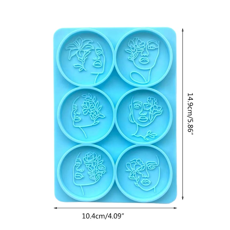 SIY  6Round Female Heads Phone Holder Resin Mold Phone Grip Decorations Silicone Mold