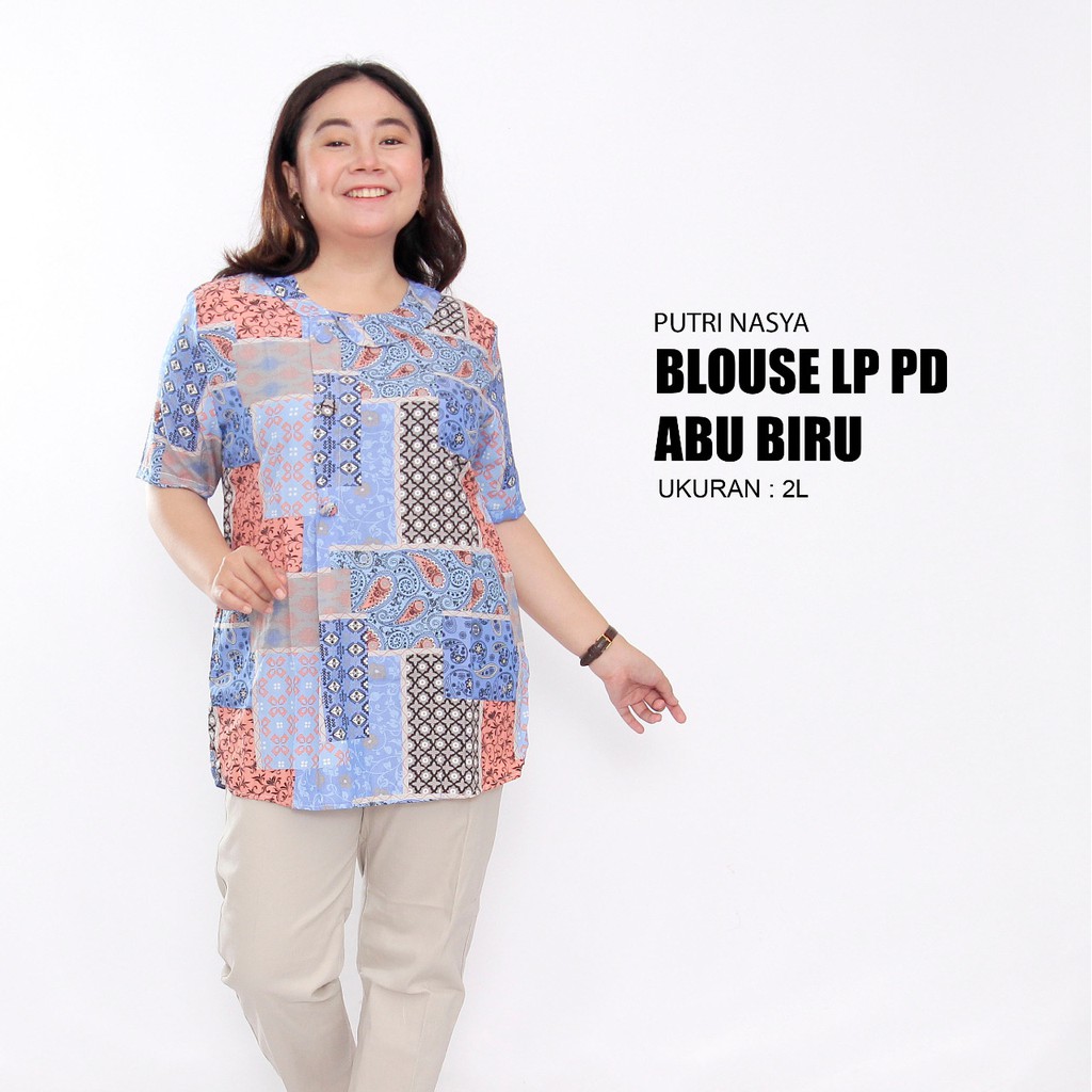 blus wanita big size/ blouse jumbo motif / baju atasan jumbo / baju atasan kerja big size / blus