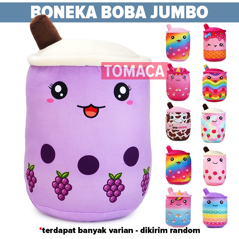 Boneka Boba Milk Tea Brown Sugar Stroberi Anggur Bubble Pelangi Unicorn Pony Sapi Pop It Jumbo