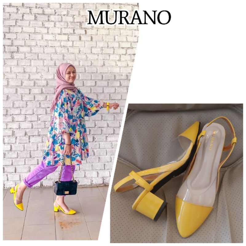 Murano Maudy Yellow Glossy Series Sepatu Big Size Jumbo 41-46