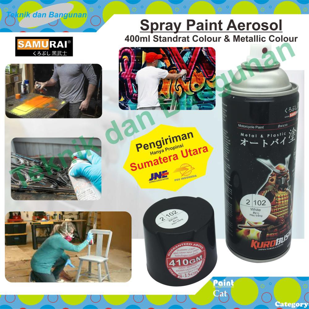 

Cat Semprot/Aerosol Paint Samurai 400ml (Standrat & Metallic Colour)