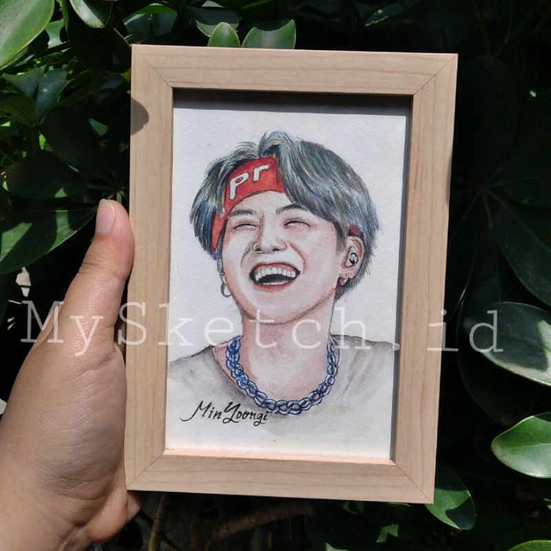 Lukisan Wajah watercolor 4R, 5R, 6R/ lukisan asli tangan