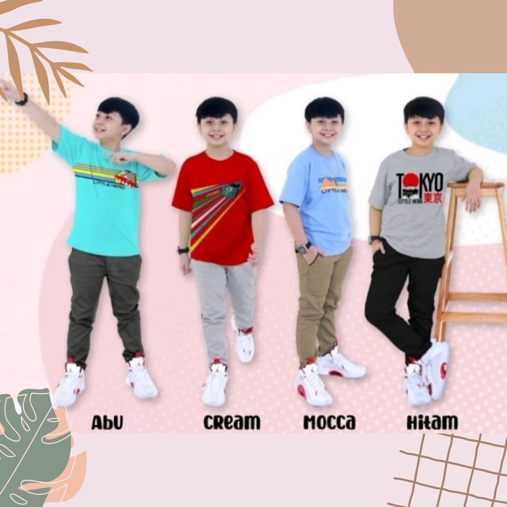 Celana Panjang Chinos Anak Laki laki Stretch Premium Nyaman dan Modis untuk Usia 1 Sampai 13 Tahun