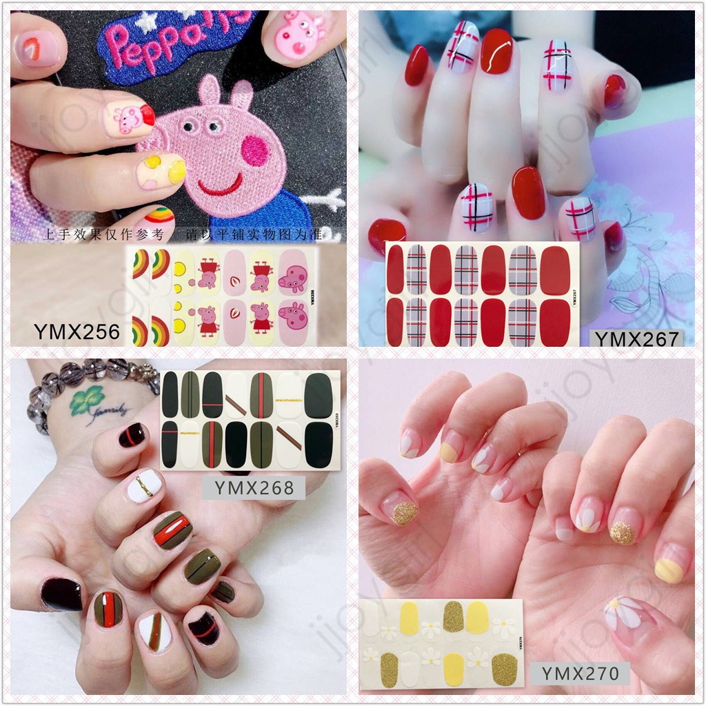 &lt;Jjoygirl&gt;YMX Nail Sticker Motif / Sticker Kuku / Stiker Kuku / Nail Stiker Glitter / Stripes Design