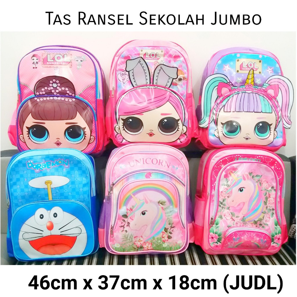 tas ransel jumbo unicorn LOL doraemon JUDL tas ransel sekolah anak