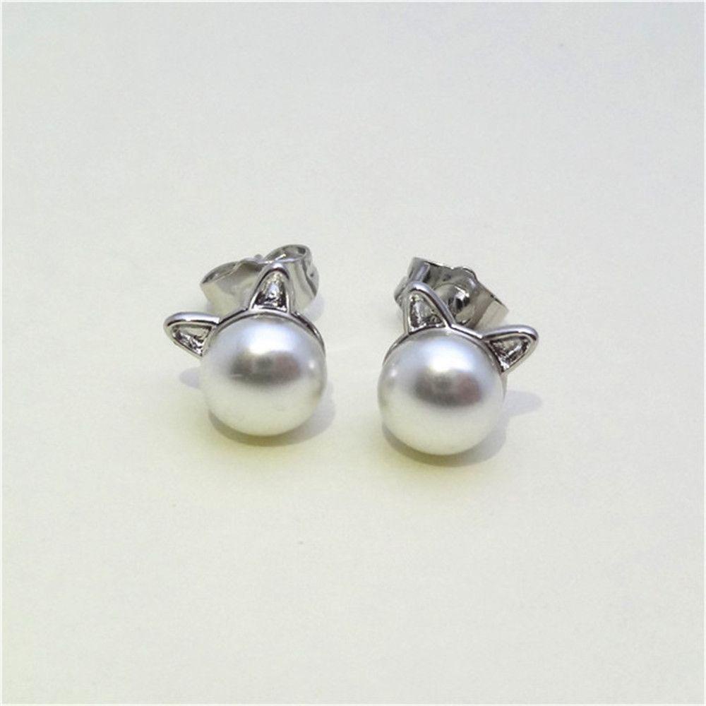 Lily Pearl Stud Earrings Hadiah Gadis Baru Fashion Wanita Perhiasan