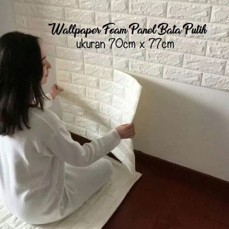 Wallpaper Dinding FOAM Timbul 3D Bata CLASSIC BRICK 70 x 77 cm / Wallpaper Bata 3D