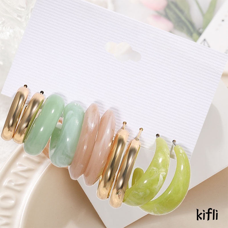 5 Pcs/Set Fashion Warna,Akrilik Anting Tusuk,Aksesoris Wanita