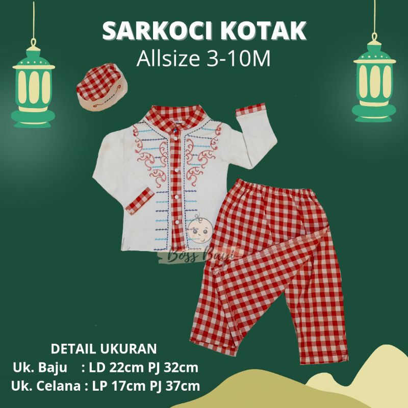 SARKOCI Sarung Celana Koko Peci Bayi Anak / Baju Lebaran