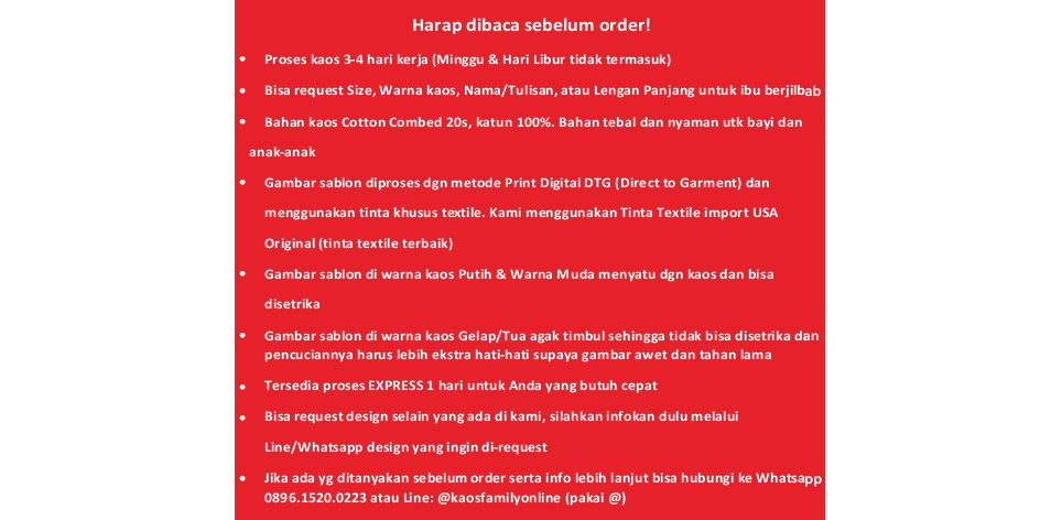  Toko  Online Kaos  Family  Online Shopee Indonesia