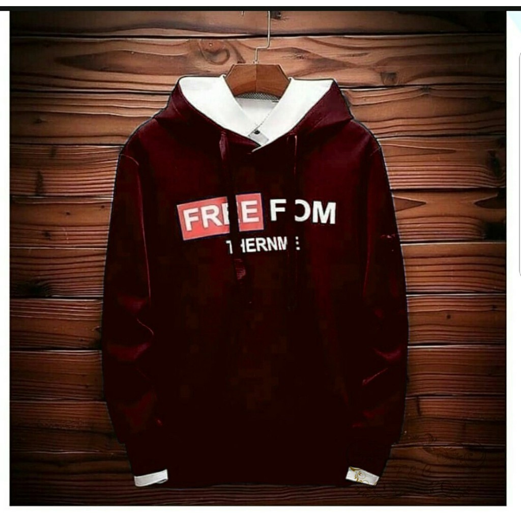 JL29 Sweater Hodie Pria Freedom XL 3WARNA / DM / Outer Cowok / Sweater Kekinian / Atasan Cowok