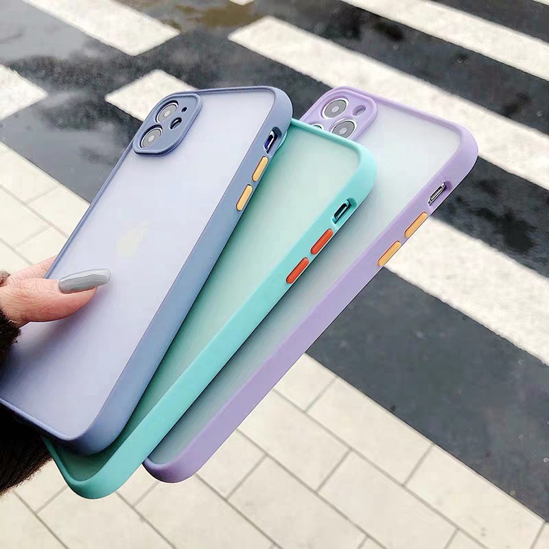Case Bahan PC matte Desain Lensa Kamera Untuk iPhone 11 11 Pro Max 6 6S 7 8 Plus X XS Max XR
