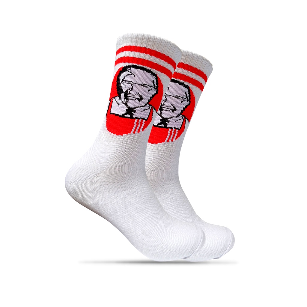 Kaos Kaki Oldschool - Kaos Kaki Motif KFC Putih - The Muds Official