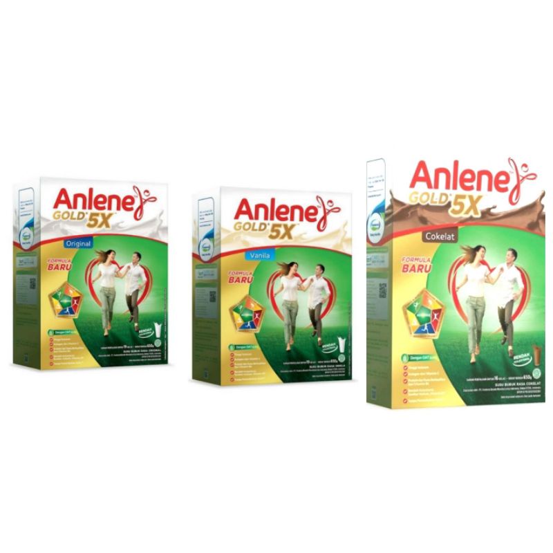 

Anlene GOLD 5X Rasa Coklat 620gr/Vanila 600gr/Original 600gr Susu bubuk-Nutrisi Tulang, Sendi dan Otot