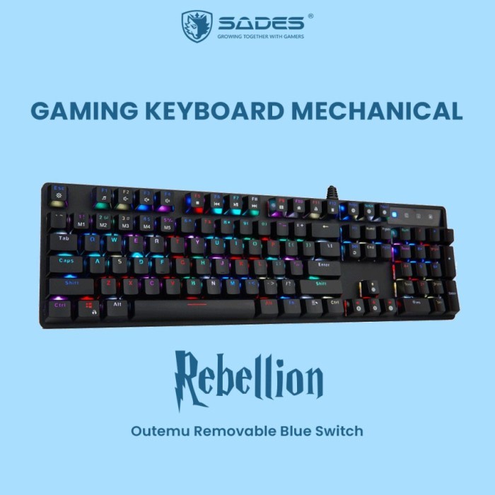 Keyboard Gaming Mechanical Sades Rebellion / Outemu Removable Switch