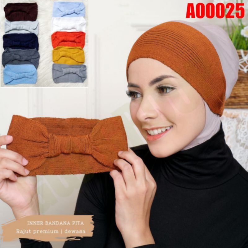 CIPUT BANDANA RAJUT PREMIUM PITA SALUR POLOS,INER BANDANA,CIPUT RAJUT SALUR,CIPUT ANYSA,CIPUT