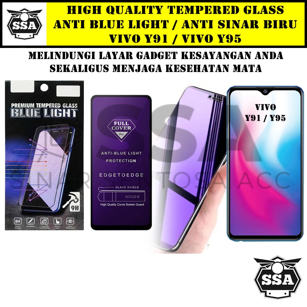 Tempered Glass VIVO Y91 Y95 Anti Blue Light Anti Sinar Biru Y 91 Y 95 Ori Original Hp Temper Anti Lecet Gores TG