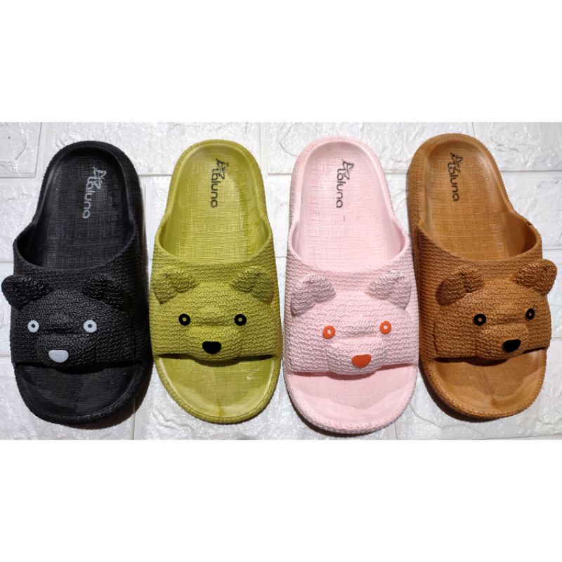 sandal slop wanita dewasa model bear full karet