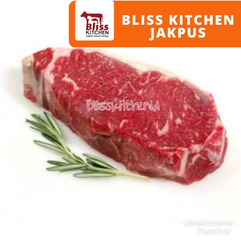 

US Premium Black Angus Sirloin / Striploin Beef Steak MB 2-3 200gr