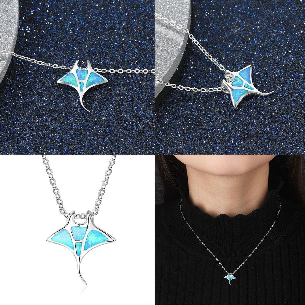 Kalung LILY Lucu Ubur-Ubur Pantai Rainbow Blue