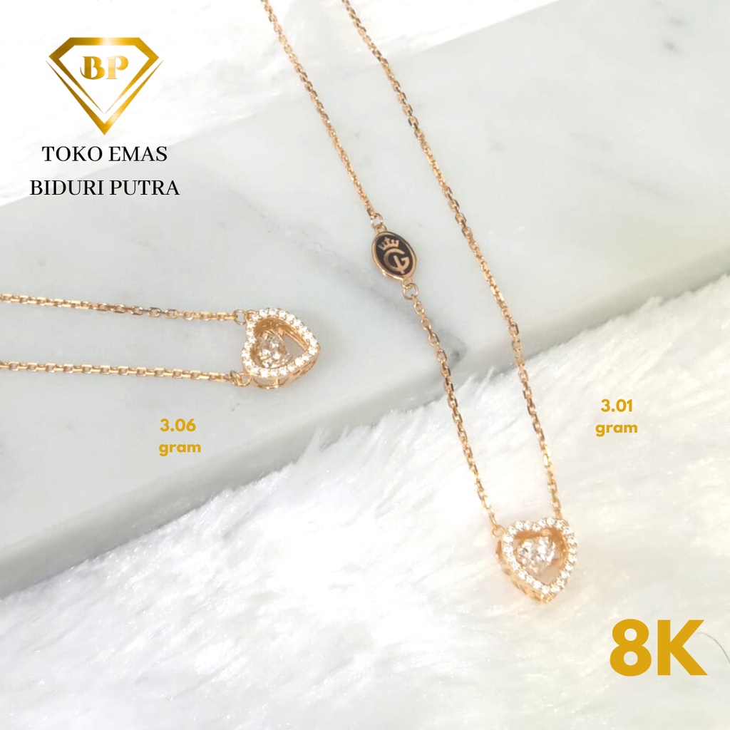 KALUNG DANCING STONE BULAT EMAS ASLI KADAR 8K/375 toko emas biduri putra