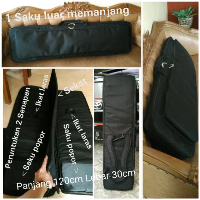 Tas Senapan Kotak Isi 2 + Tempat Pompa Tas PCP Ransel