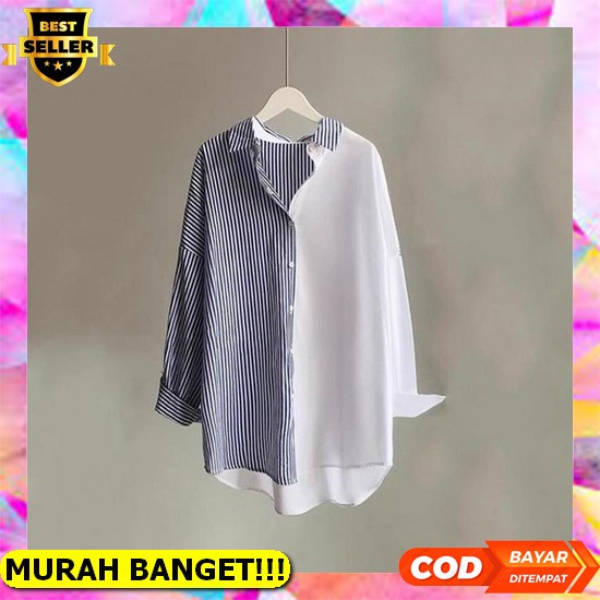 Blouse Korea Style / Baju Import Renda Lengan Panjang / Baju Casual Putih Cod - Usagi Top Shirt Two 